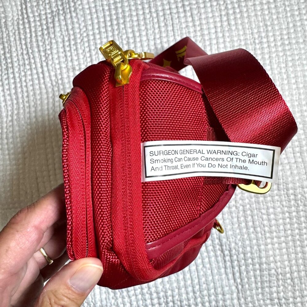 Undercrown Sun Grown Red Sling Bag By Drew Estate Adjustable Strap Gold Accents - Picture 13 of 15
